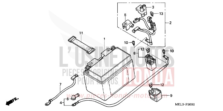 BATTERIE (CBR1000RR4/5) de CBR1000RR "Fireblade" CANDY TAHITIAN BLUE (PB215H) 2005